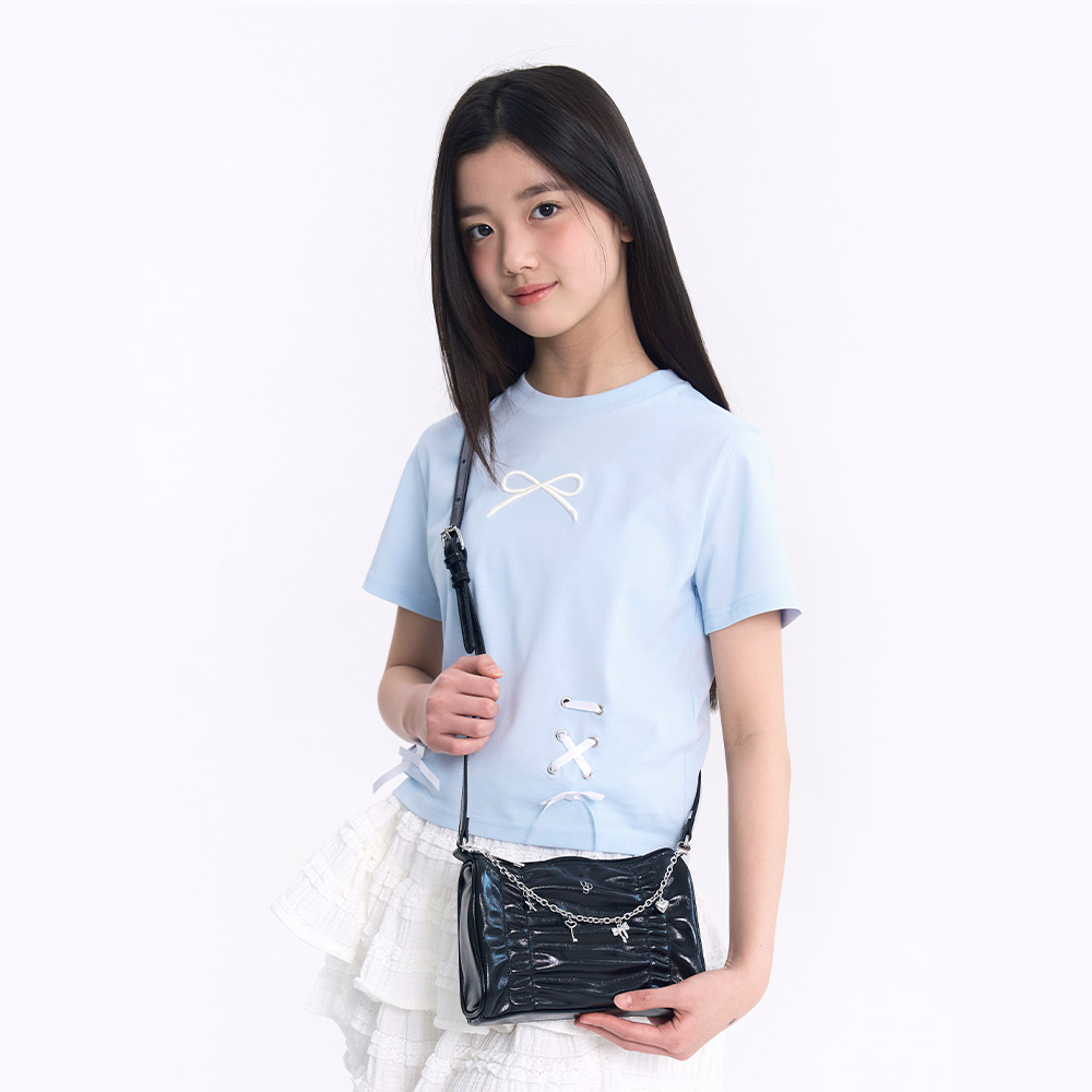 더데이걸 리본 장식 반팔티 TGRA25301 - 상세 이미지 2