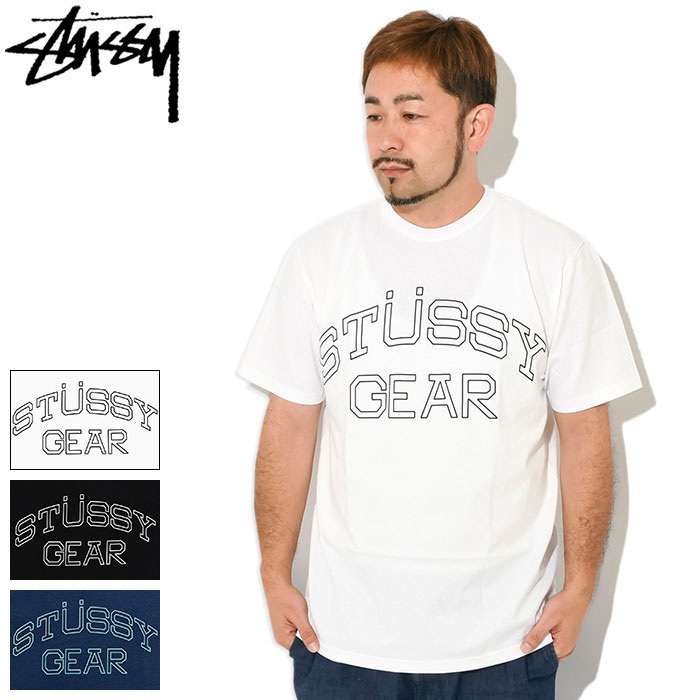 스투시 STUSSY 남성용 기어 로고 반팔 티셔츠 - 상품 이미지