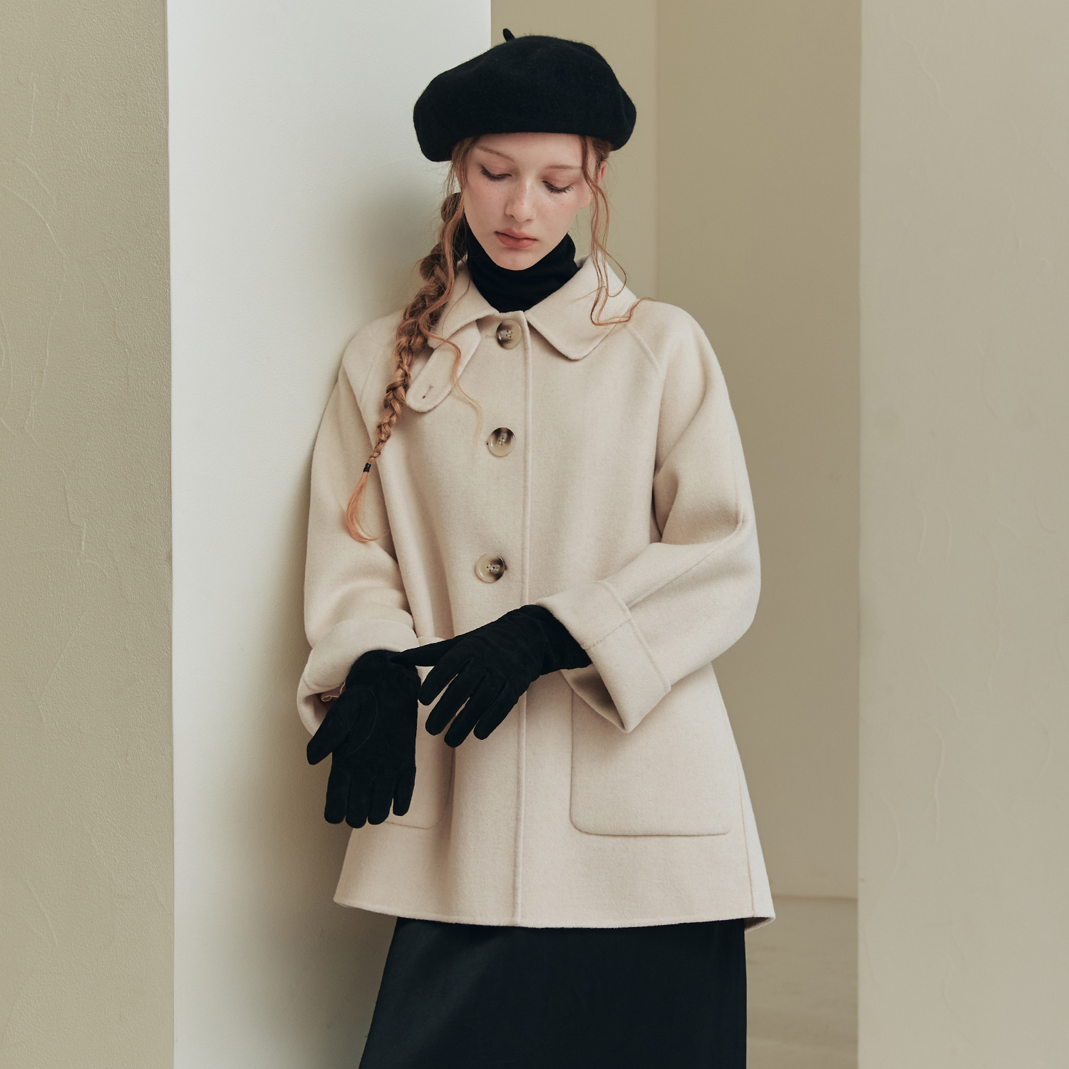 [아우터 특가] [제로스트릿][6컬러] 핸드메이드 에이라인 울 하프 코트 HAND MADE A LINE WOOL HALF COAT 제품 이미지