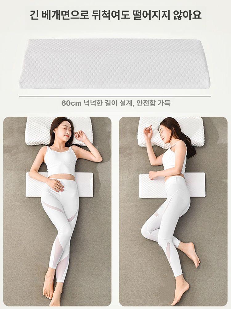 공학적 등받이 척추쿠션 통기성 베개 가정용 일반형 60x24x4cm 베이지옐로우 삼각편안한 - 상세 이미지 4
