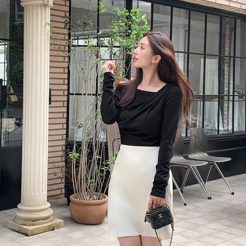 드레이프 셔링 긴팔 티셔츠 여리핏 데일리 꾸안꾸 오피스룩 ts4700 - 상세 이미지 4