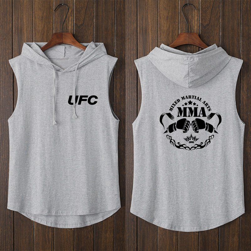 UFC 후드 민소매 MMA 킥복싱 무에타이 복싱 주짓수 나시 - 상품 이미지