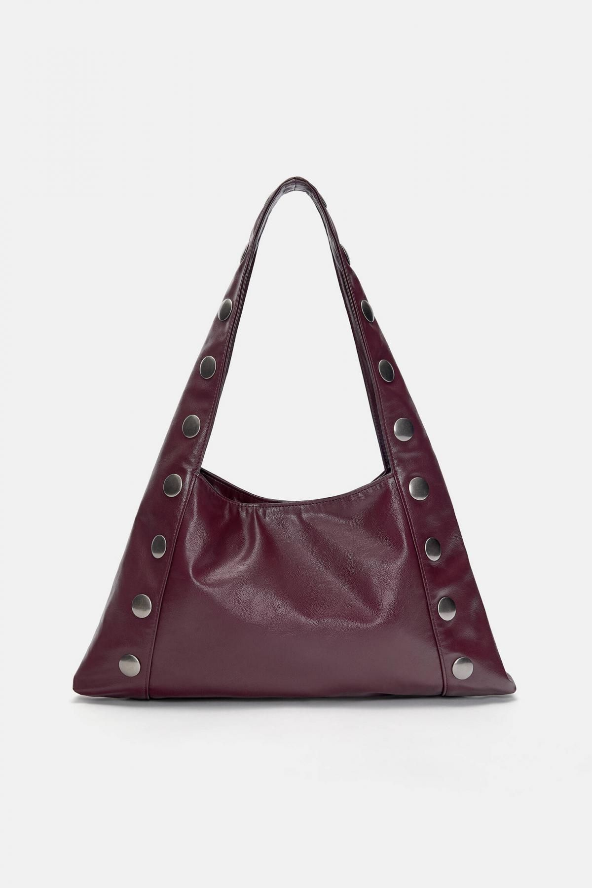 풀앤베어 스터드 버건디 숄더백 4086/640 BURGUNDY - 메인 이미지