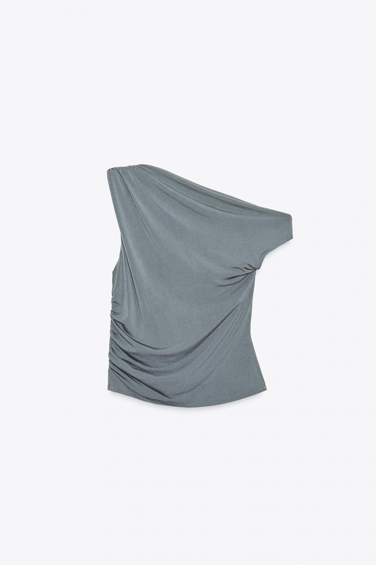 자라 드레이프 크레이프 원숄더 탑 5039/342 ANTHRACITE GREY - 메인 이미지