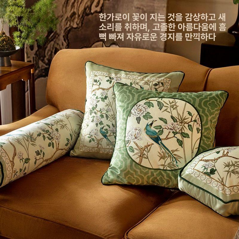 프로방스 엔틱쿠션 레이스 소품 롤테이프 거실 엔틱 가든 부채꼴 쿠션 28x45cm 쿠션 커버+쿠션솜 - 상세 이미지 4