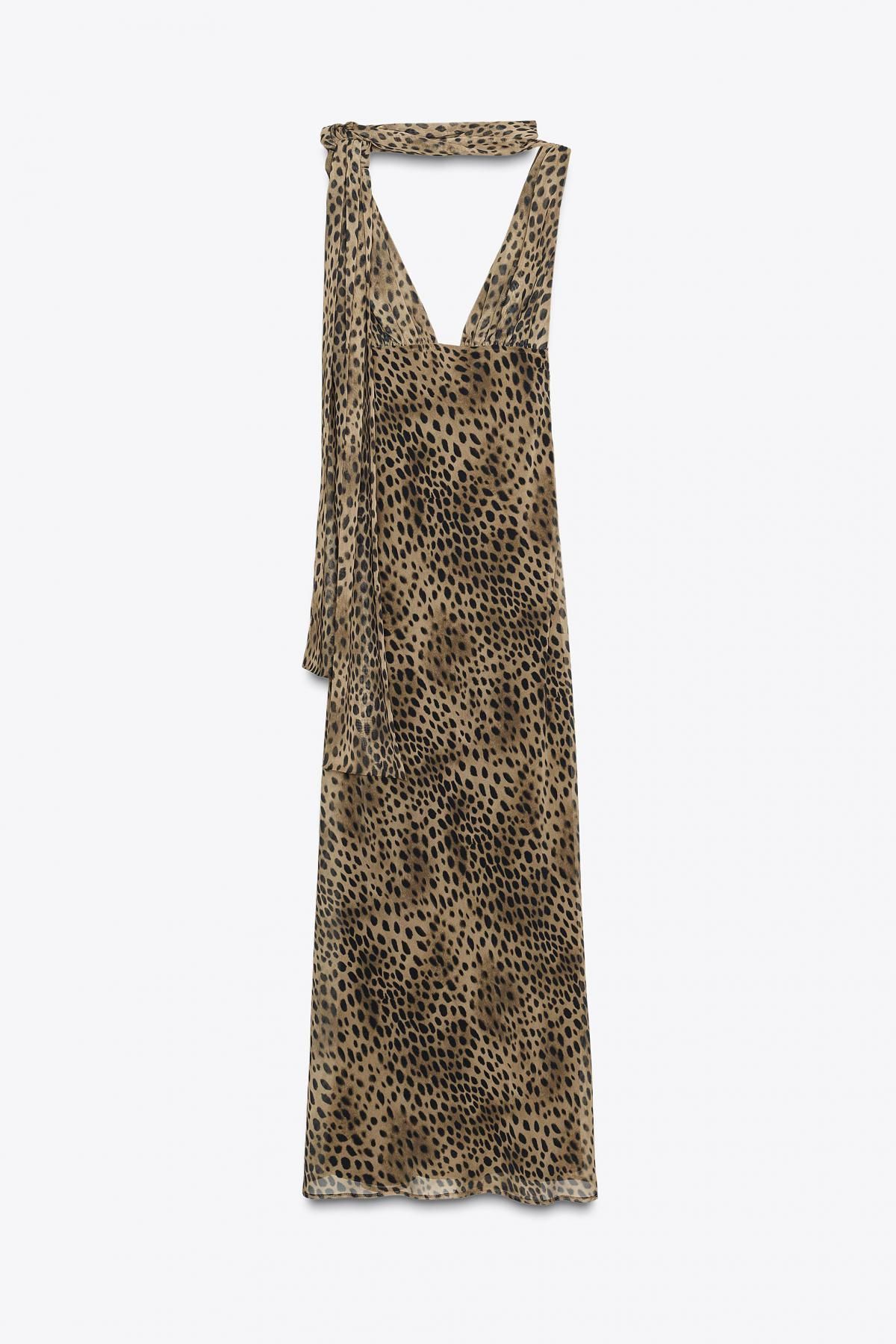자라 애니멀 프린트 스카프 미디 원피스 8692/114 LEOPARD - 메인 이미지