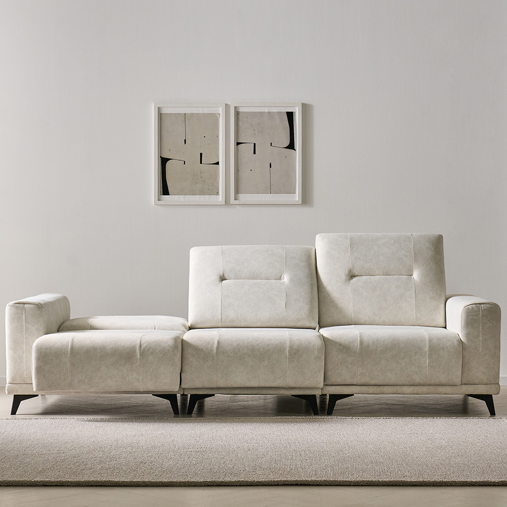 스코나 더스빌 아쿠아텍스 패브릭 모션 슬라이딩 무빙 침대 4인 리클라이너 소파