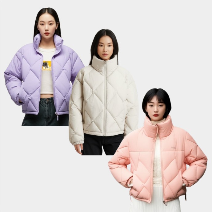 네파 여성 초겨울 리버서블 2가지 양면기능 튜브 패턴 구스 다운 패딩 점퍼 자켓 - 상품 이미지