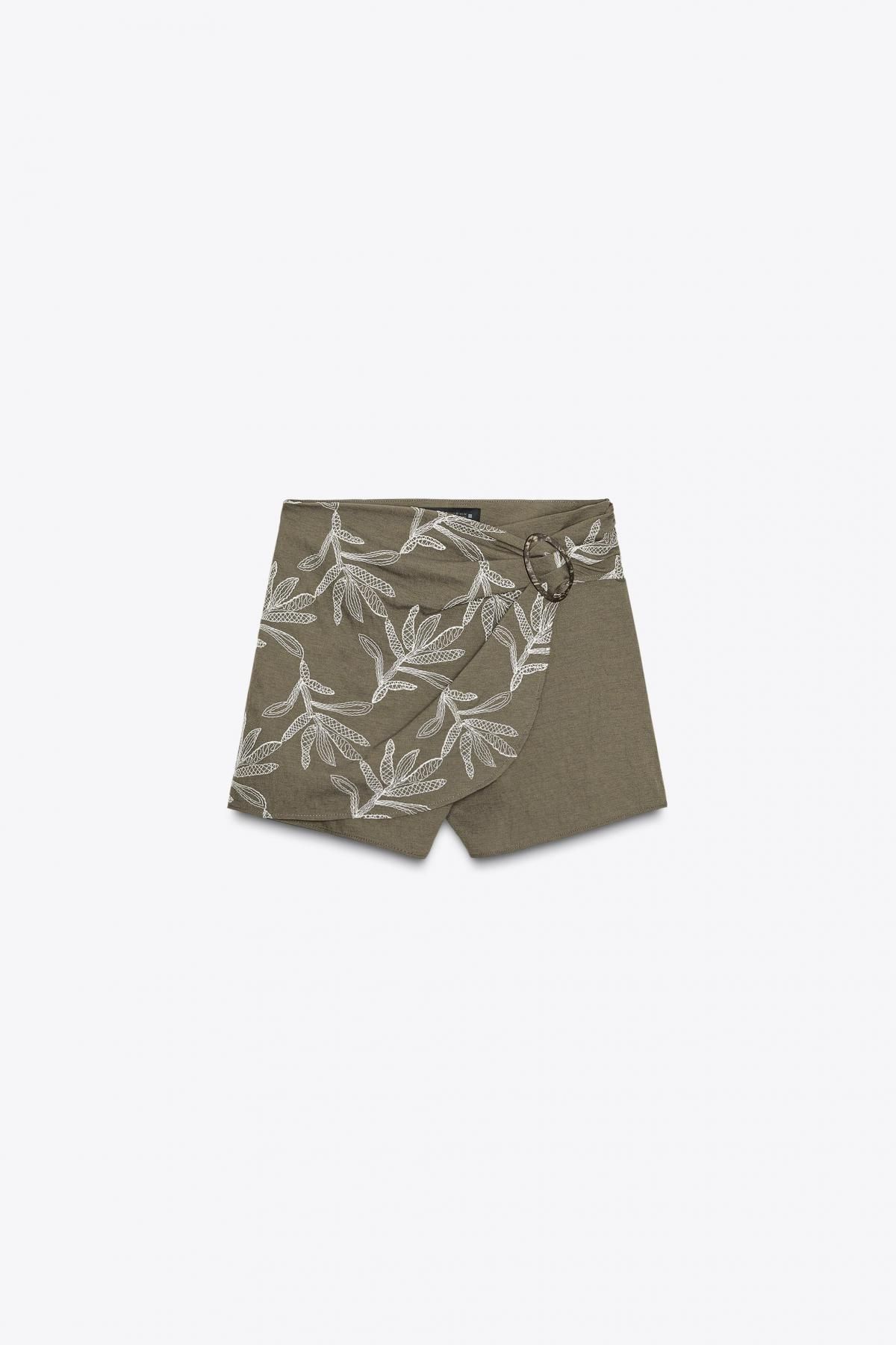 자라 하이웨이스트 자수 랩 스커트 팬츠 3564/157 KHAKI - 메인 이미지