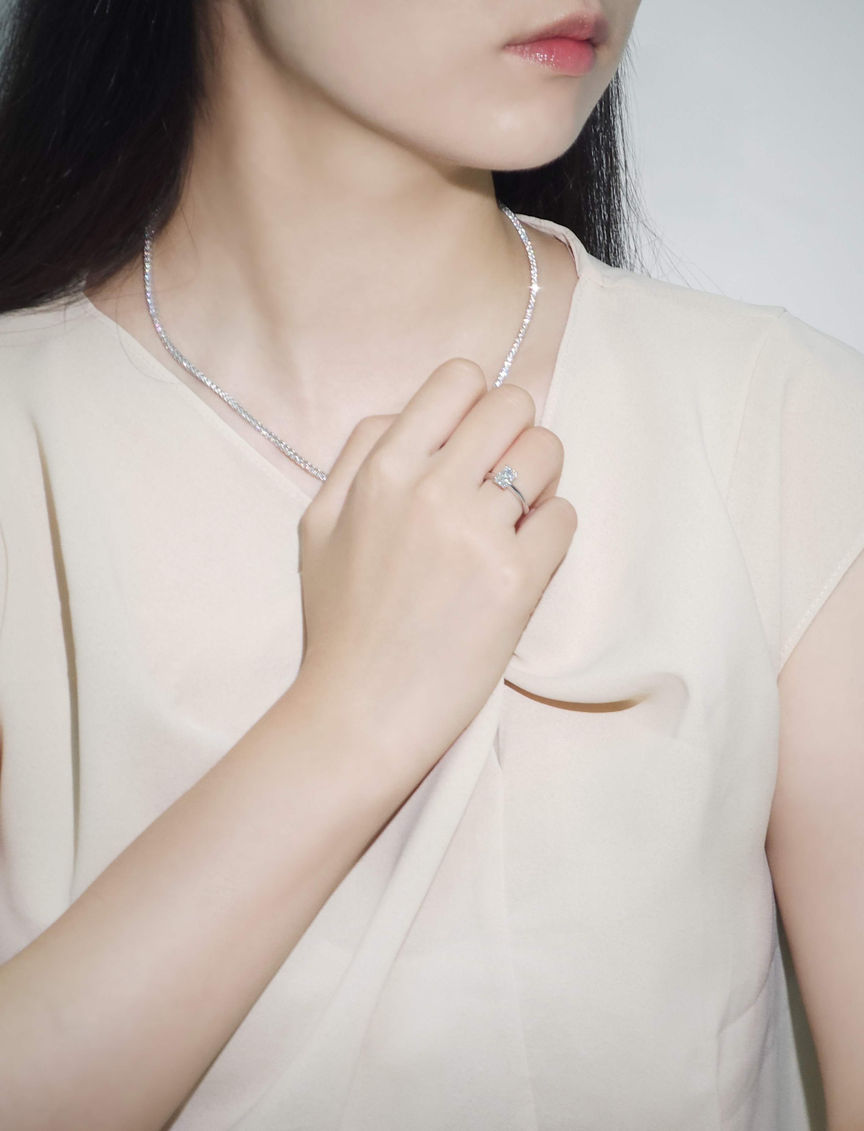 래디언트컷 랩다이아몬드 반지 솔리테어링 1캐럿 2캐럿 3캐럿 IGI 14k 18k - 상세 이미지 4