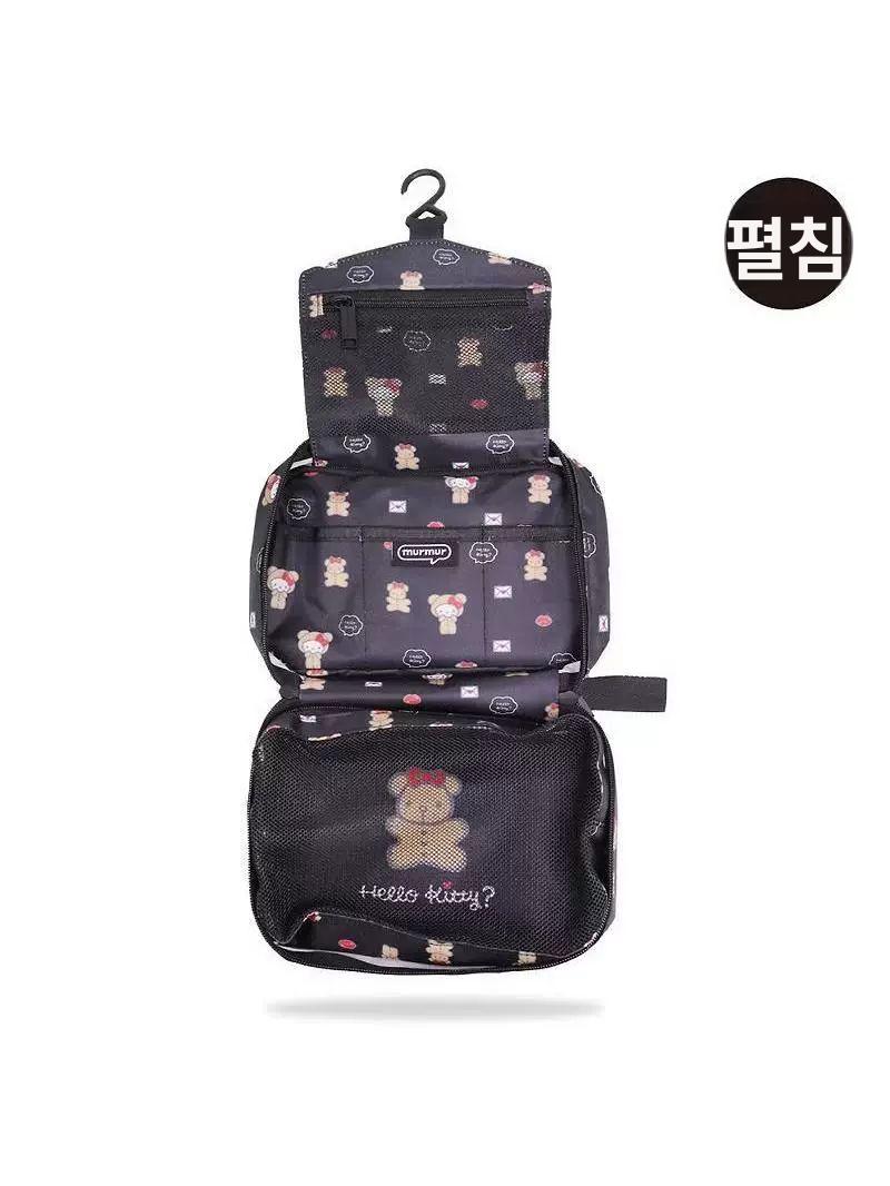 헬로 키티 수하물 가방 보스턴 대용량 캐리어 보관 접이식 숄더백 - 상세 이미지 4