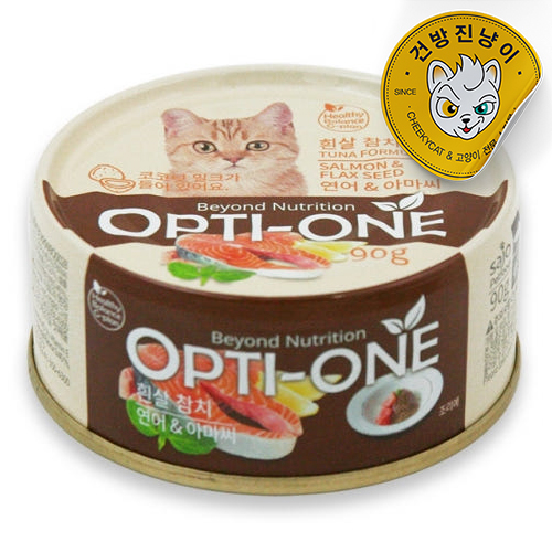 사조 옵티원 흰살참치 캔 연어+아마씨, 90g, 1개 - 상품 이미지