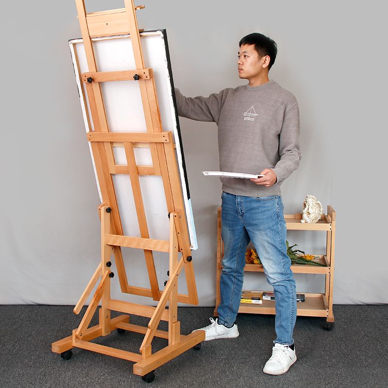 대형 원목 이젤 학교 서랍 수평겸용 졸업작품 화판 월넛 리프트 - 상세 이미지 2