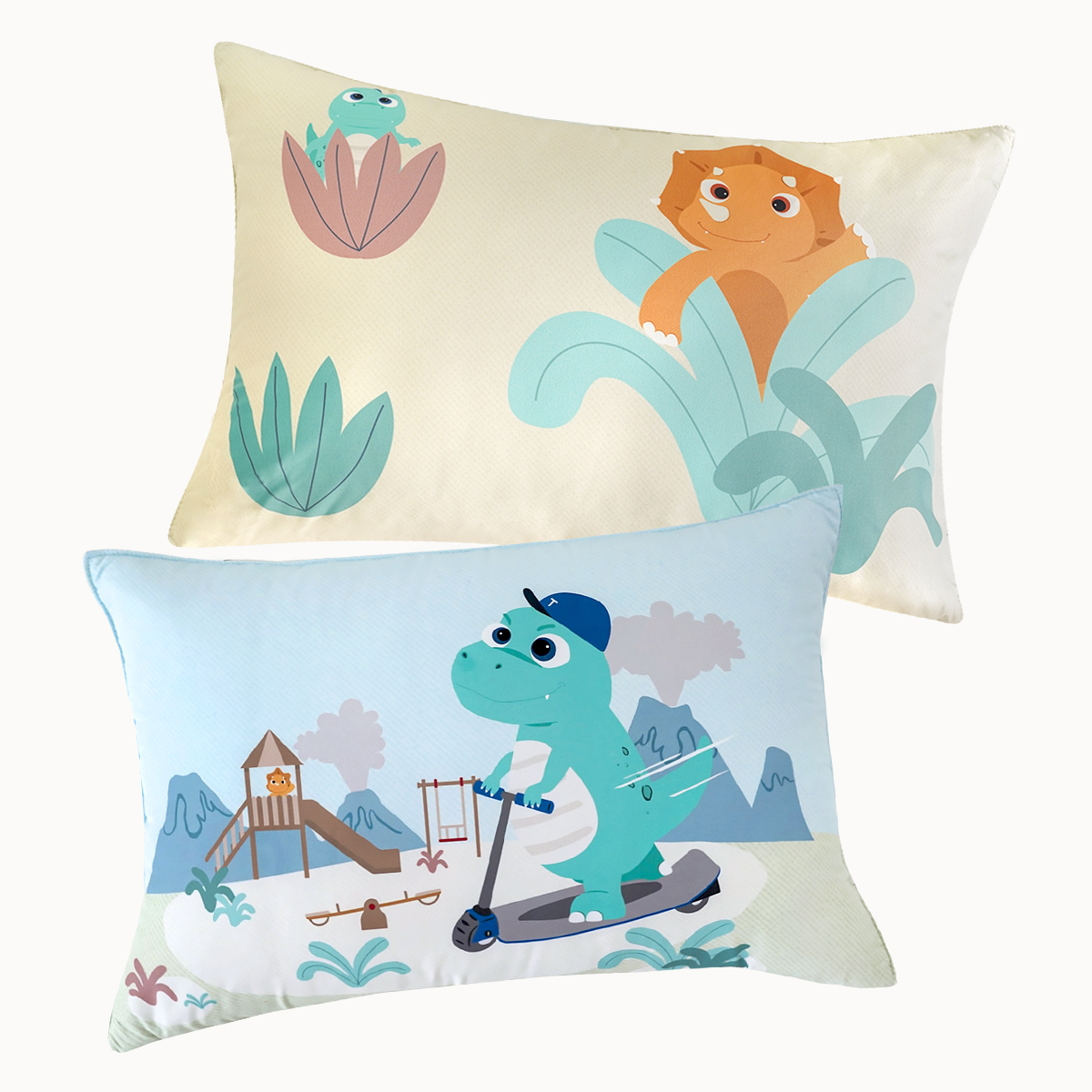 [단독특가] 알러지케어 캐릭터 누빔 키즈베개커버 All Season 맥스보드 (공룡), 40x60cm