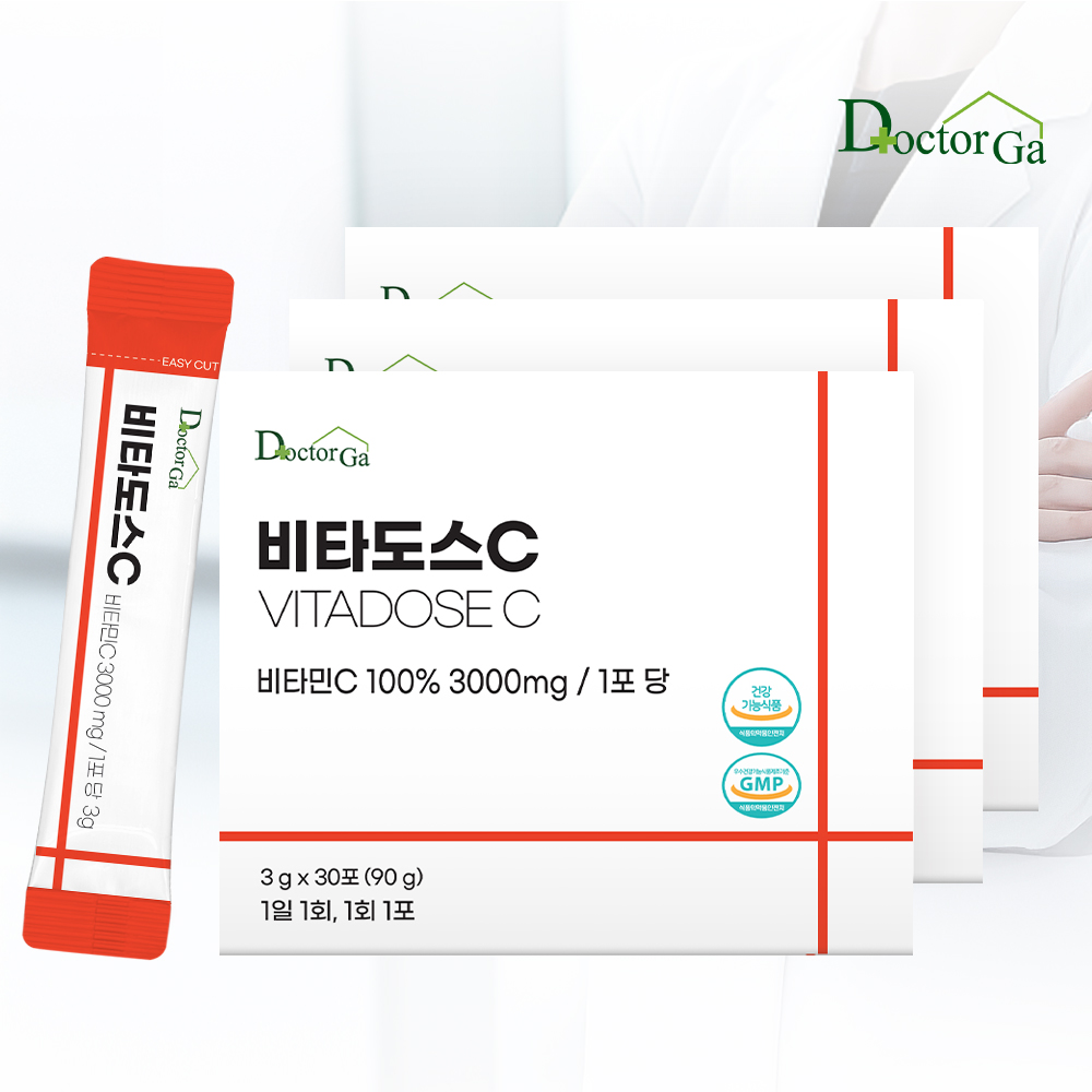 비타도스C 3000 순수 비타민C 고함량 비타민씨 고용량 분말 가루 스틱 30포, 3개 제품 이미지