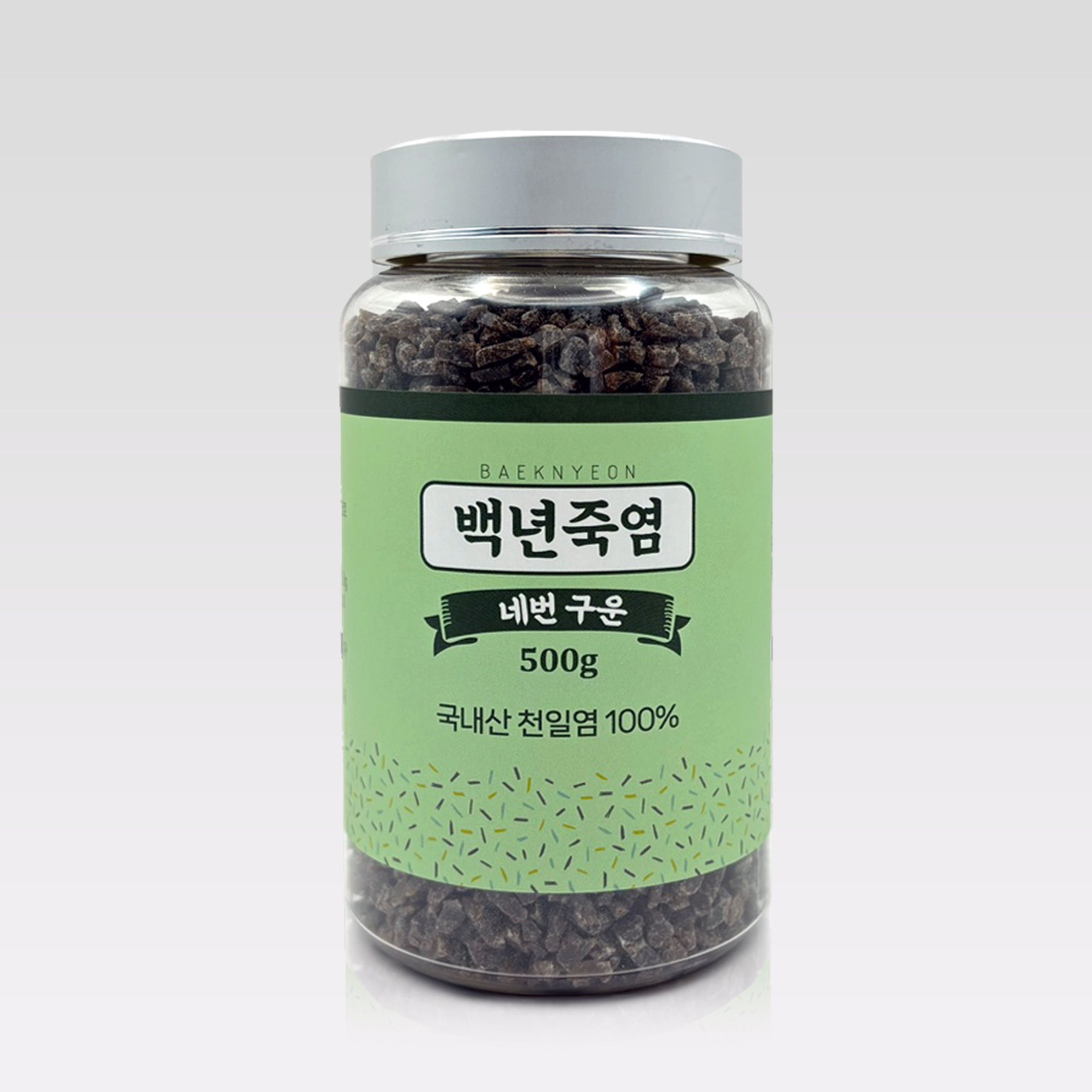 백년죽염 네번 구운 4회 자죽염 500g 알갱이 죽염 - 상품 이미지