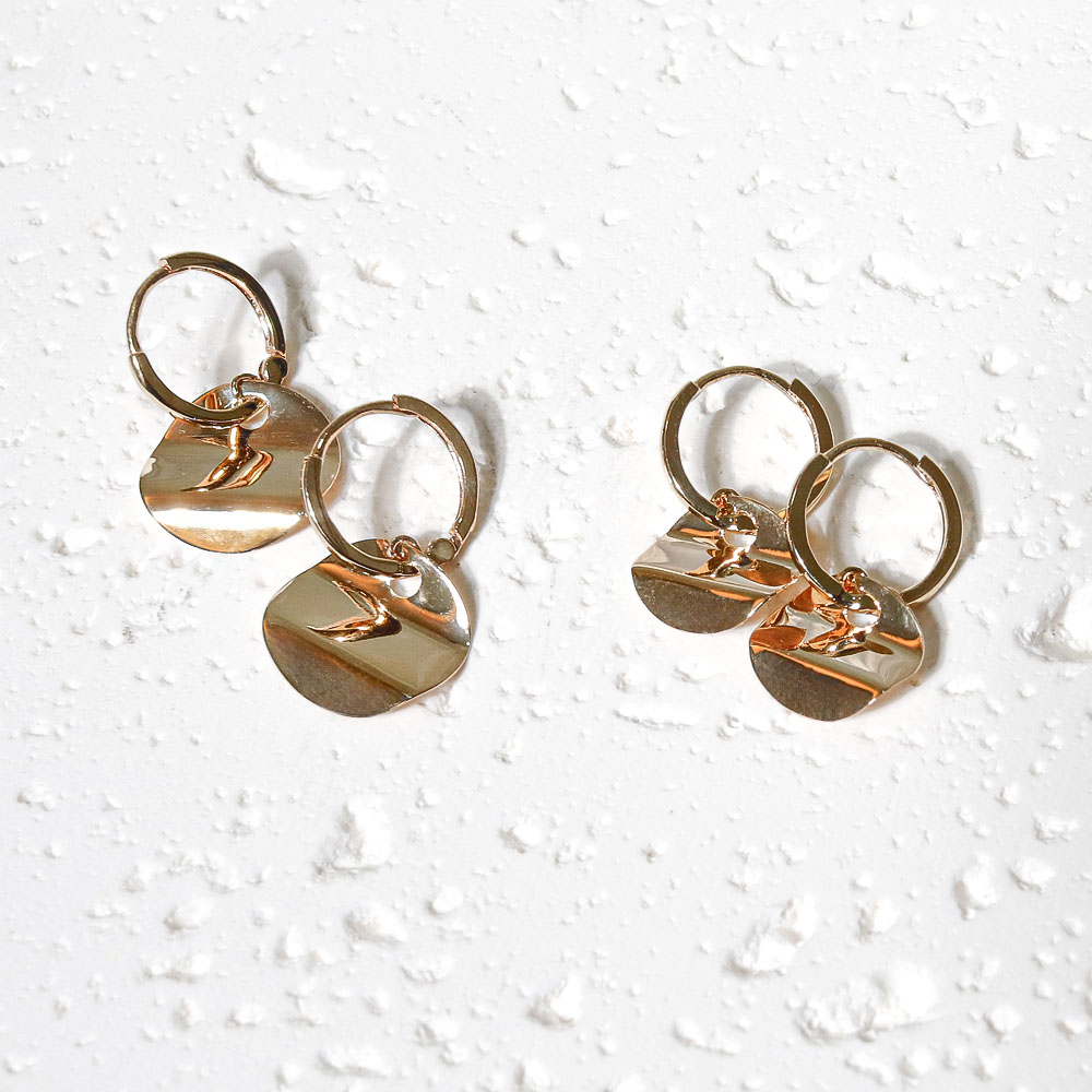 웨이브 코인 10미리 12미리 딸랑이 원터치 데일리 귀걸이 14k 여성 선물 생일 일상