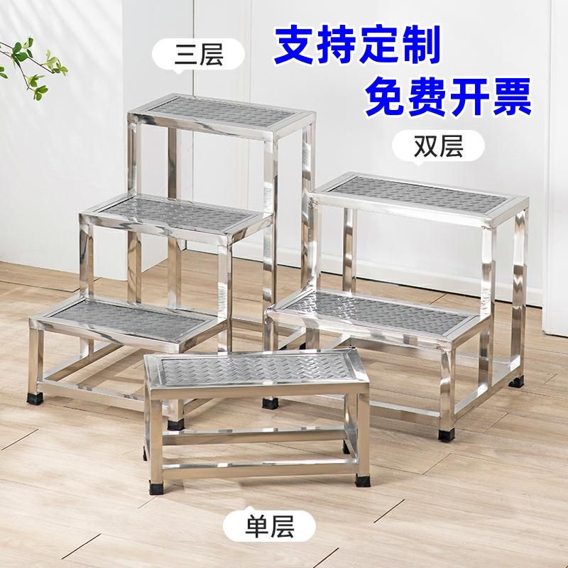 보조발판다용도 디딤대 미끄럼방지 스텐 계단 발판 사다리 폭 안전 접이식 알루미늄 가정용 소형3단 - 상세 이미지 3