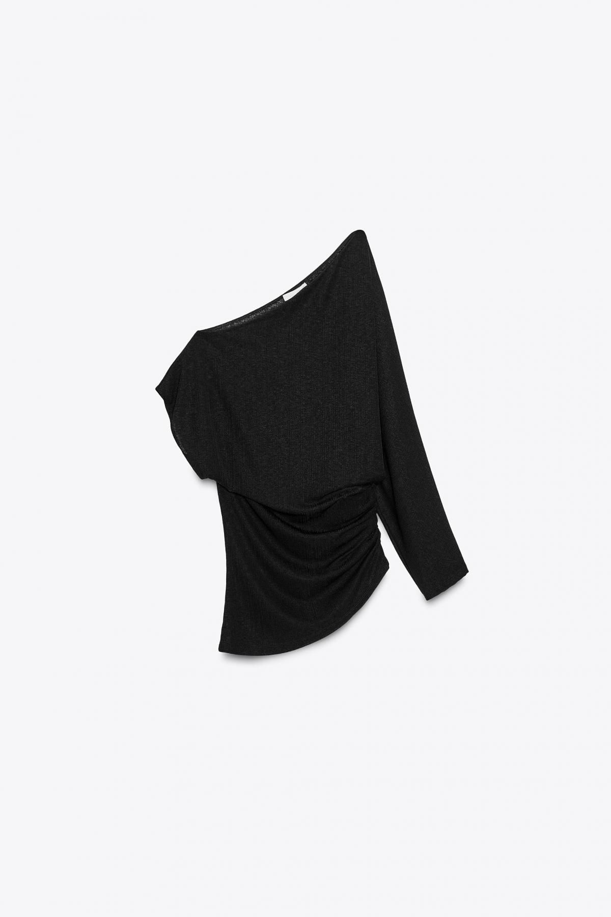 자라 플루이드 언밸런스 오프숄더 탑 3644/808 BLACK - 메인 이미지