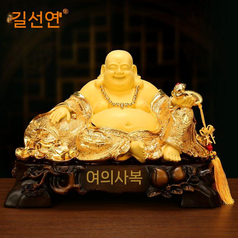 포대화상 부처님 달마 가정 불상 조각상 부처상 공예품 18   희망적인 축복 나뭇결 색상 - 상세 이미지 2
