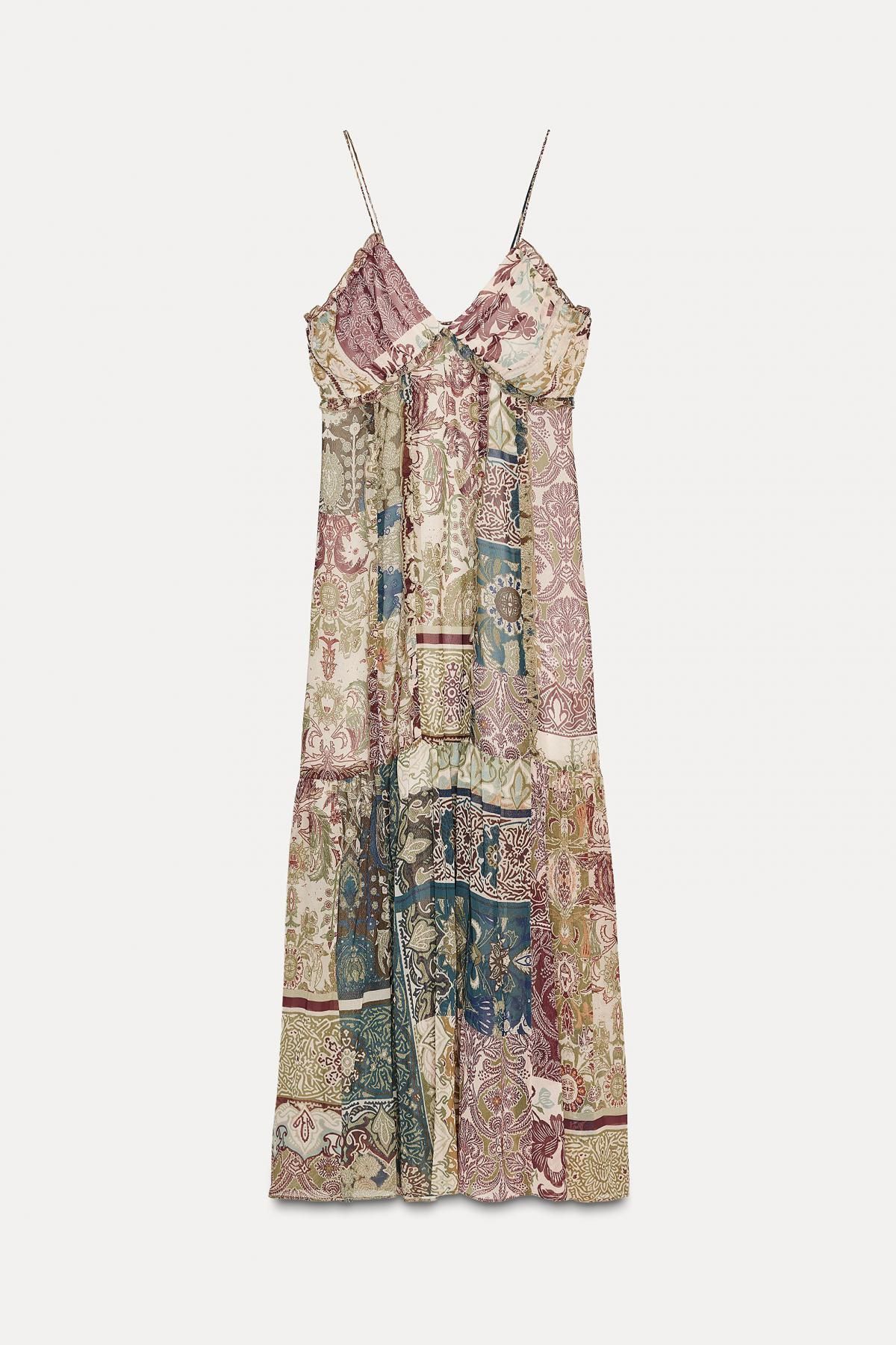 자라 멀티컬러 패치워크 프린트 미디 원피스 8797/150 MULTICOLOURED - 메인 이미지