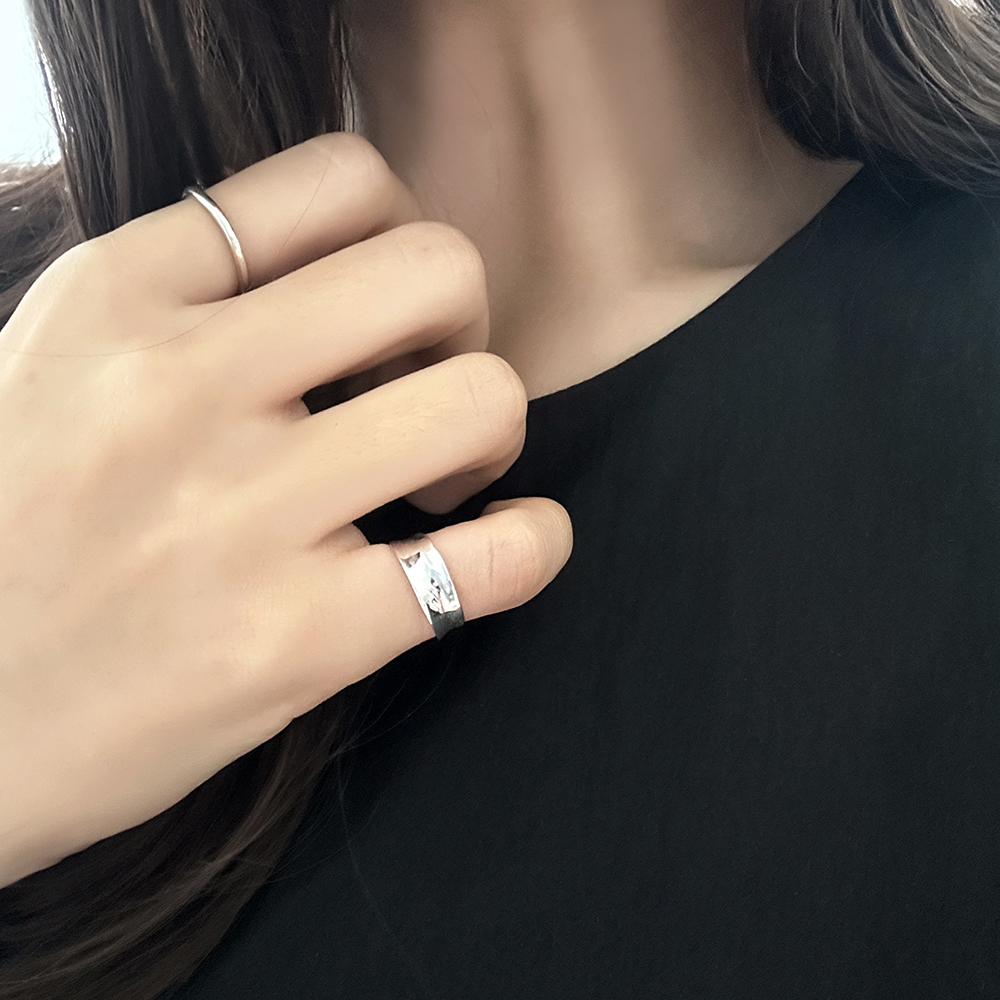 silver925 심플 볼드 애끼 반지 실버925 사이즈 조절 마디반지 너클링 - 상품 이미지