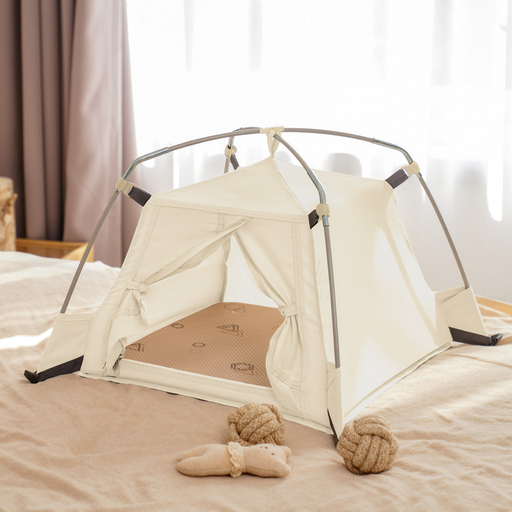 따수미펫 강아지집 애견 텐트 하우스 고양이 숨숨집 소형견 대형견 아이보리, XL