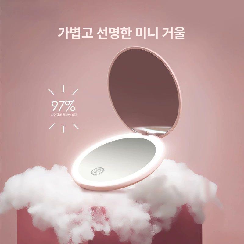 자외선 차단 미러 거울용 필터 뷰티거울 LED 화장거울 화이트 건전지형 2배 - 상세 이미지 2