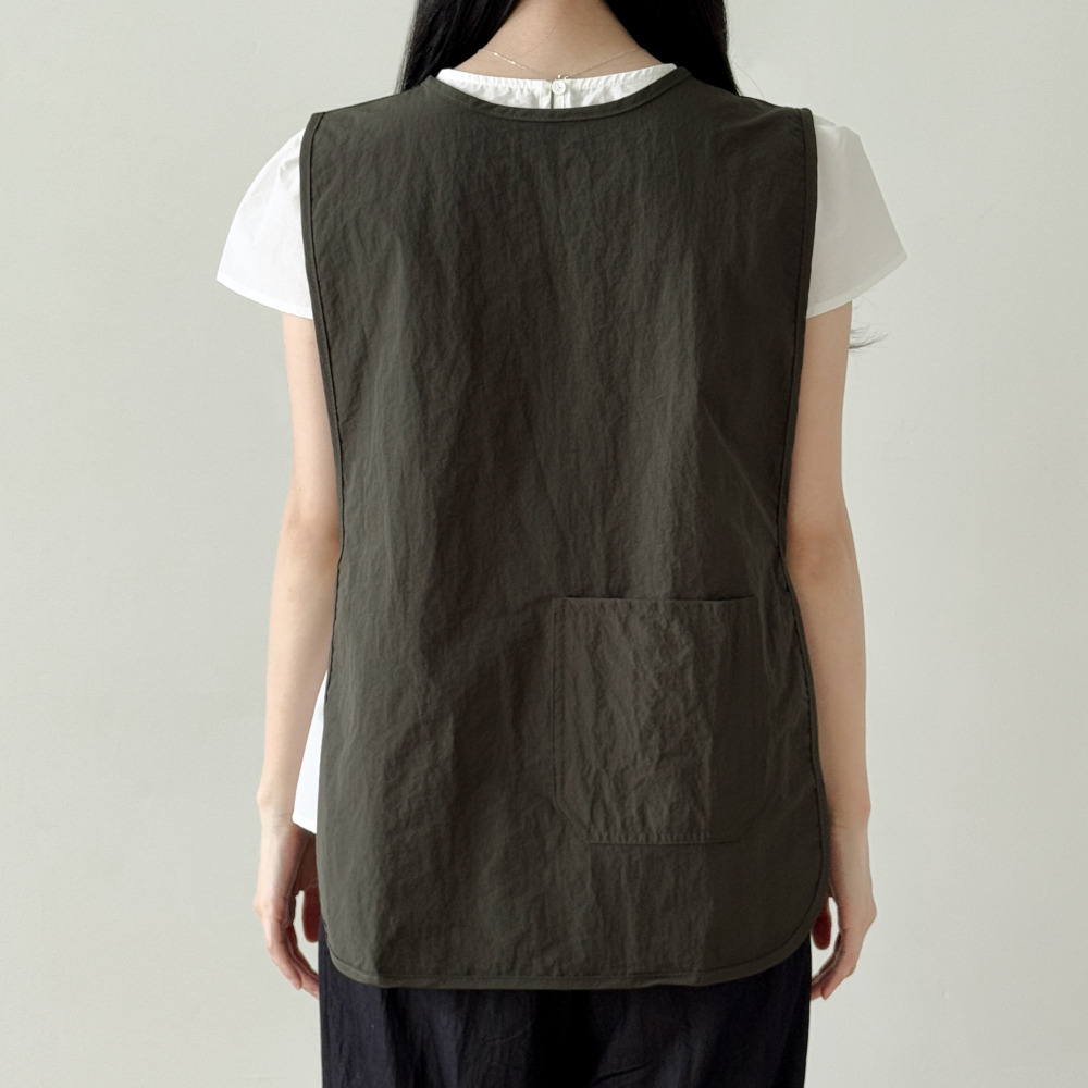 데이로이 조끼 앞치마 카페 바리스타 식당 짧은 롱 방수 앞치마 블랙