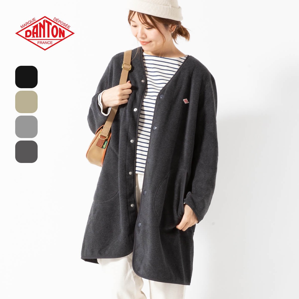 단톤 양모 플리스 컬러리스 여성 롱 가디건 자켓 JD-8992 34 차콜그레이