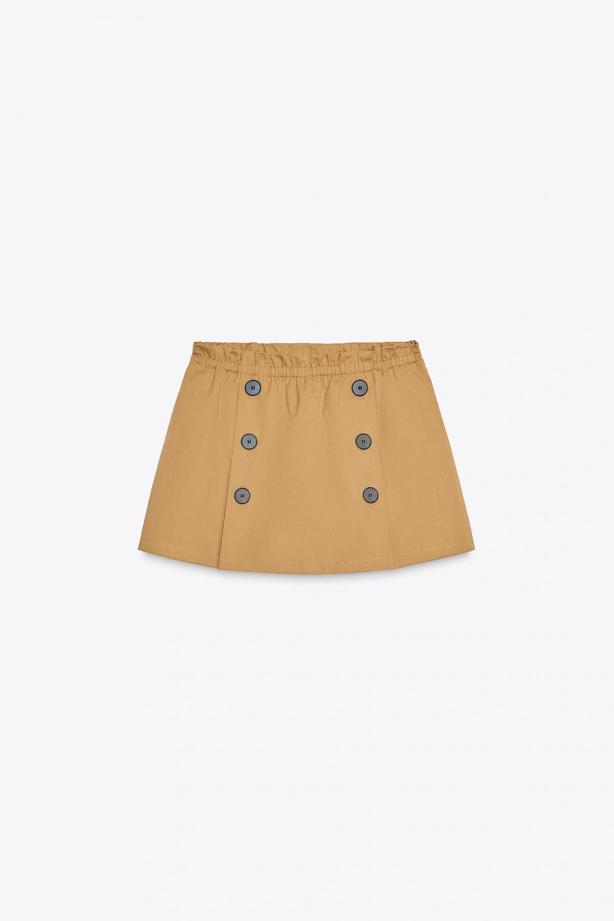 자라 배색 버튼 스커트 팬츠 1255/542 MID-CAMEL - 메인 이미지