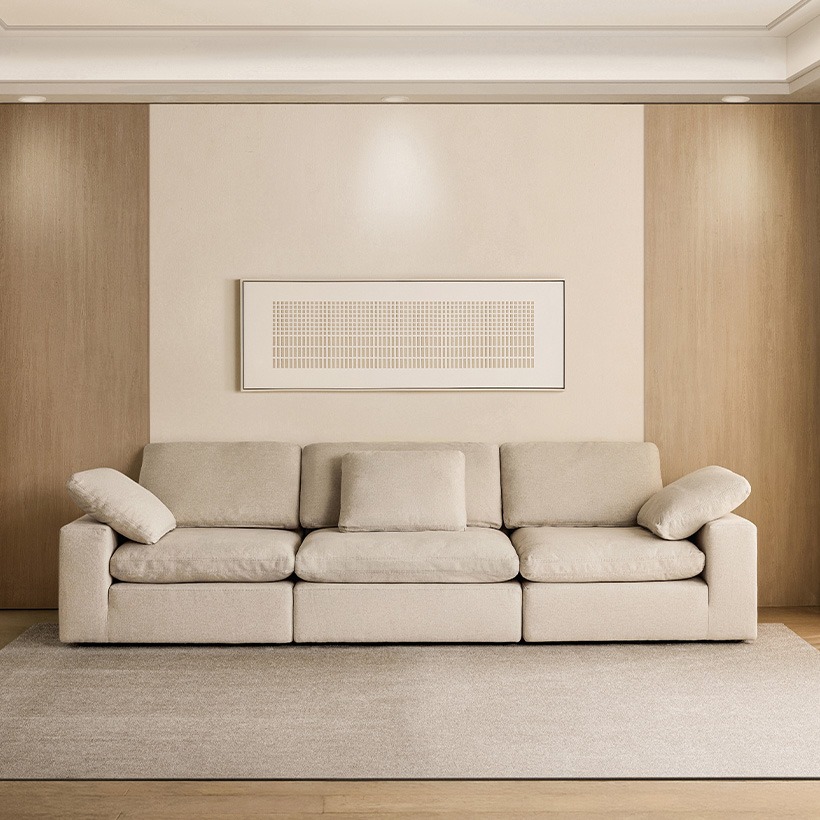 까사미아 캄포 구스30 클래식 소파 스툴미포함, 아이보리, 4인용