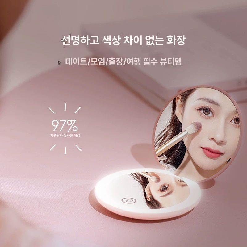 자외선 차단 미러 거울용 필터 뷰티거울 LED 화장거울 화이트 건전지형 2배 - 상세 이미지 4