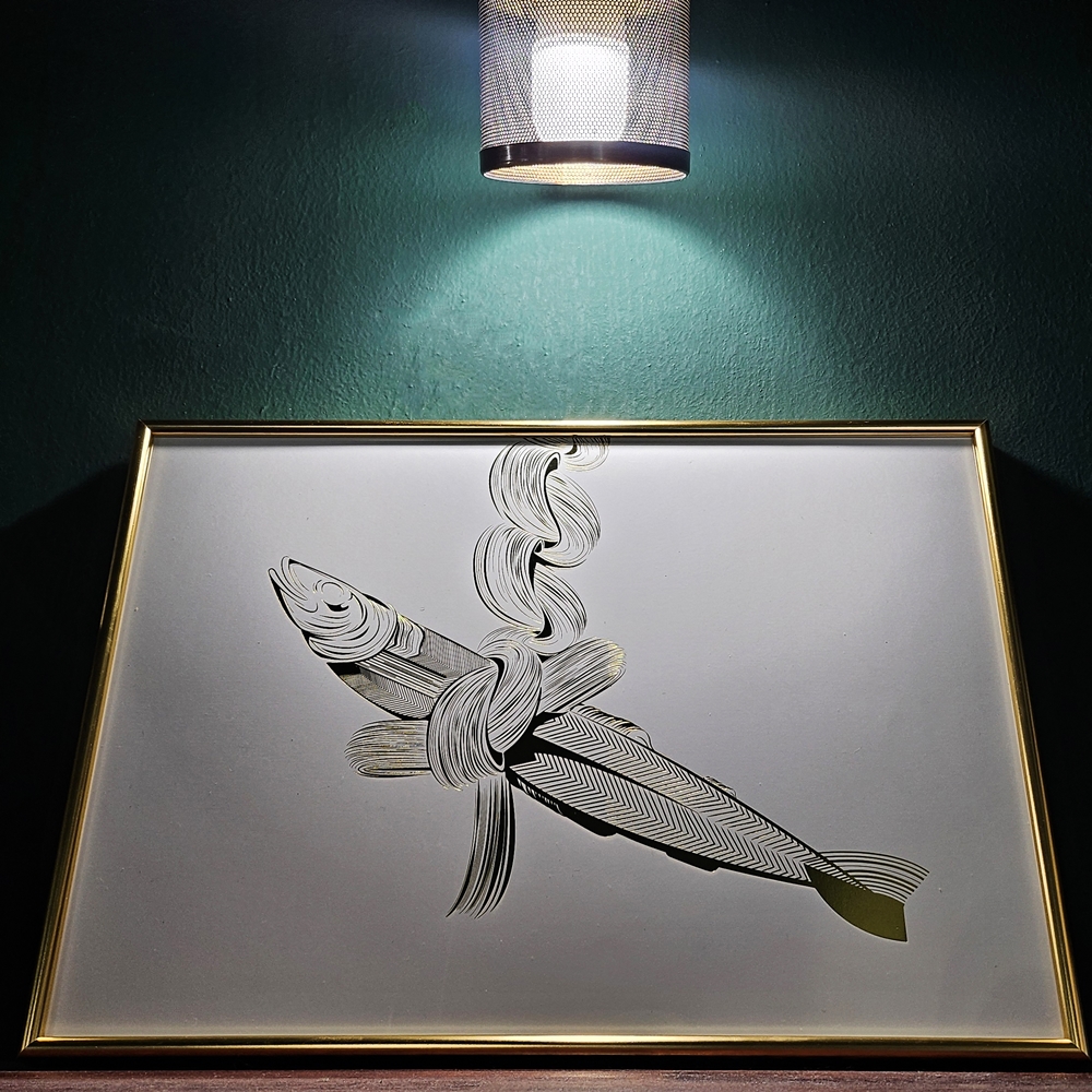 액막이 명태 금박 액자 북어 그림 풍수 인테리어 집들이 개업 돈들어오는 선물 러블리A3 이미지 3