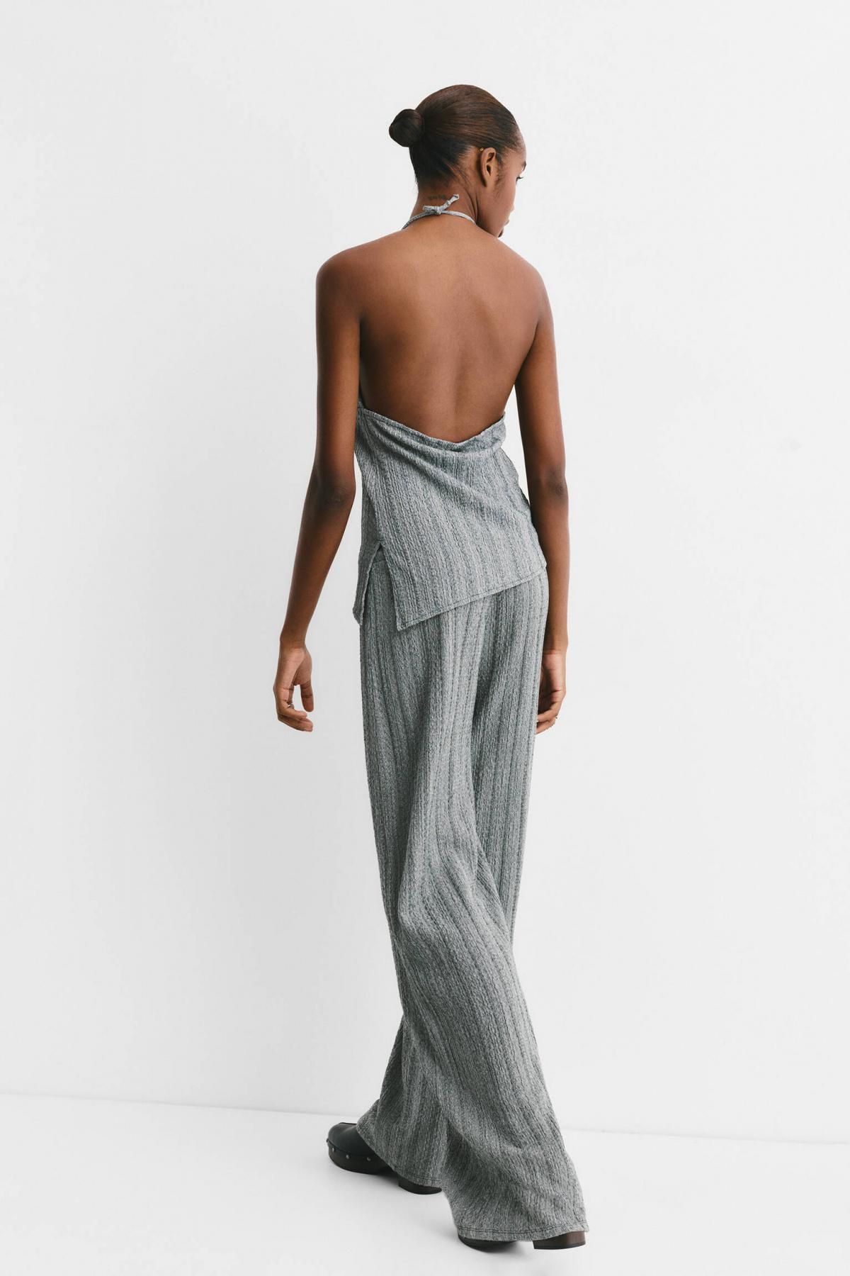 풀앤베어 스트라이프 크레이프 와이드 팬츠 7674/329 PALE GREY - 상세 이미지 4