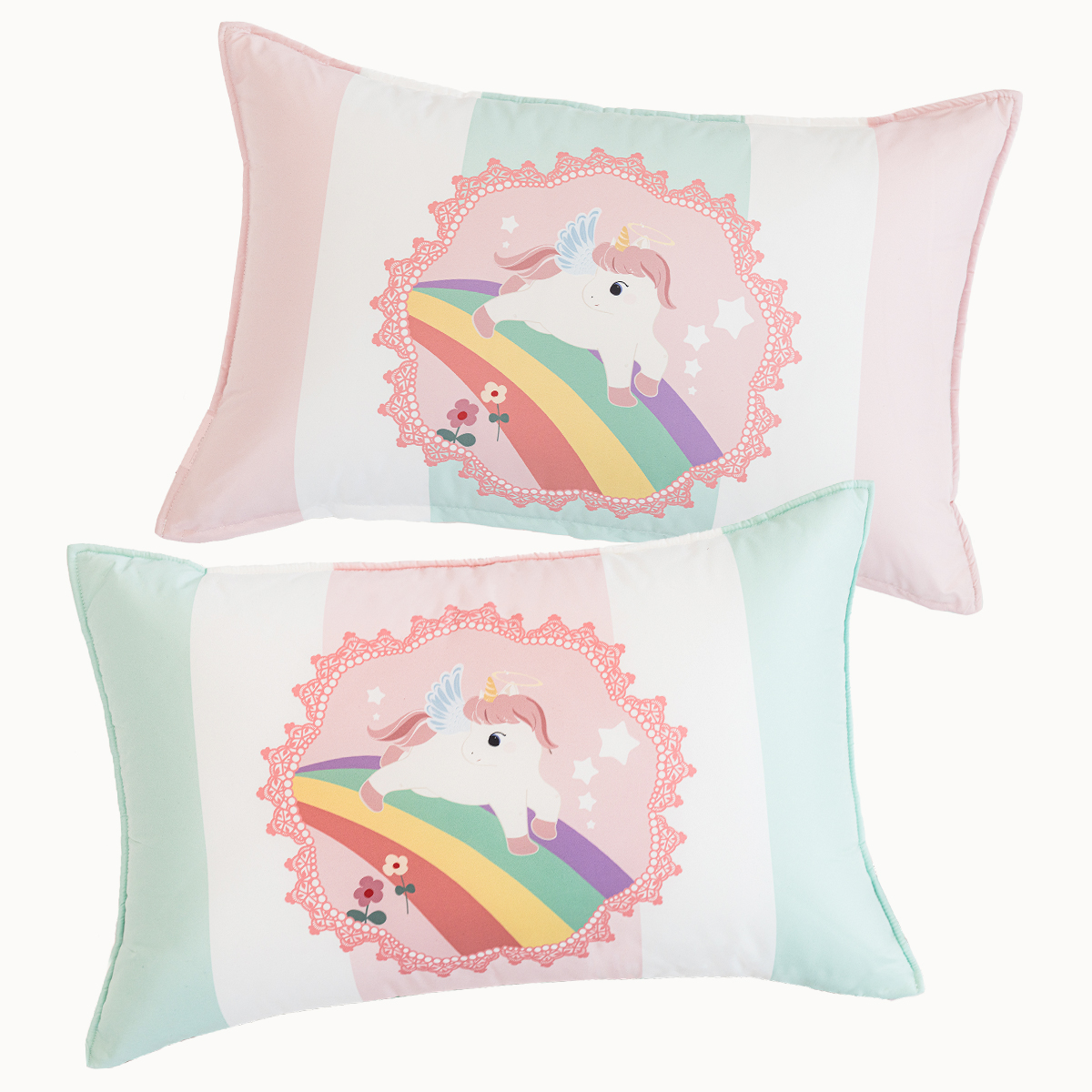 알러지케어 캐릭터 누빔 키즈베개커버 Summer 엘리봉봉 (유니콘), 40x60cm