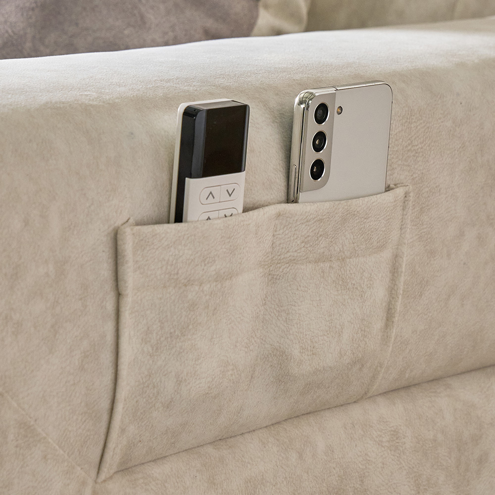 스코나 더스빌 아쿠아텍스 패브릭 모션 슬라이딩 무빙 침대 4인 리클라이너 소파