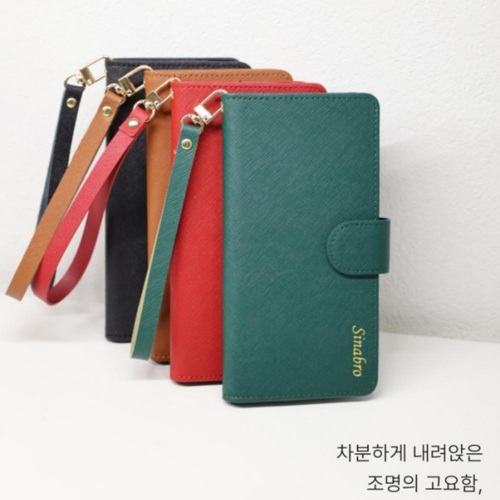 브로 천연 소가죽 다이어리 지갑 케이스 그린, 갤럭시Z 폴드SE - 상세 이미지 2