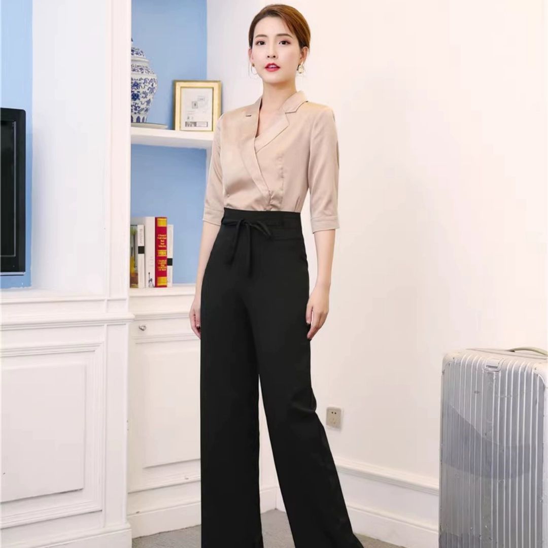한식레스토랑 한복 유니폼 서빙복 식당 개량 웨이터 화이트 중소매 상의 S 45.0kg이하착용 - 상세 이미지 3