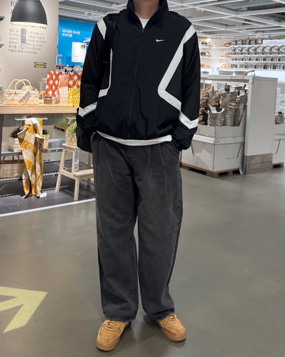 남자 와이드 청바지 투턱 연청 진청 흑청 데님 팬츠 - 상세 이미지 5