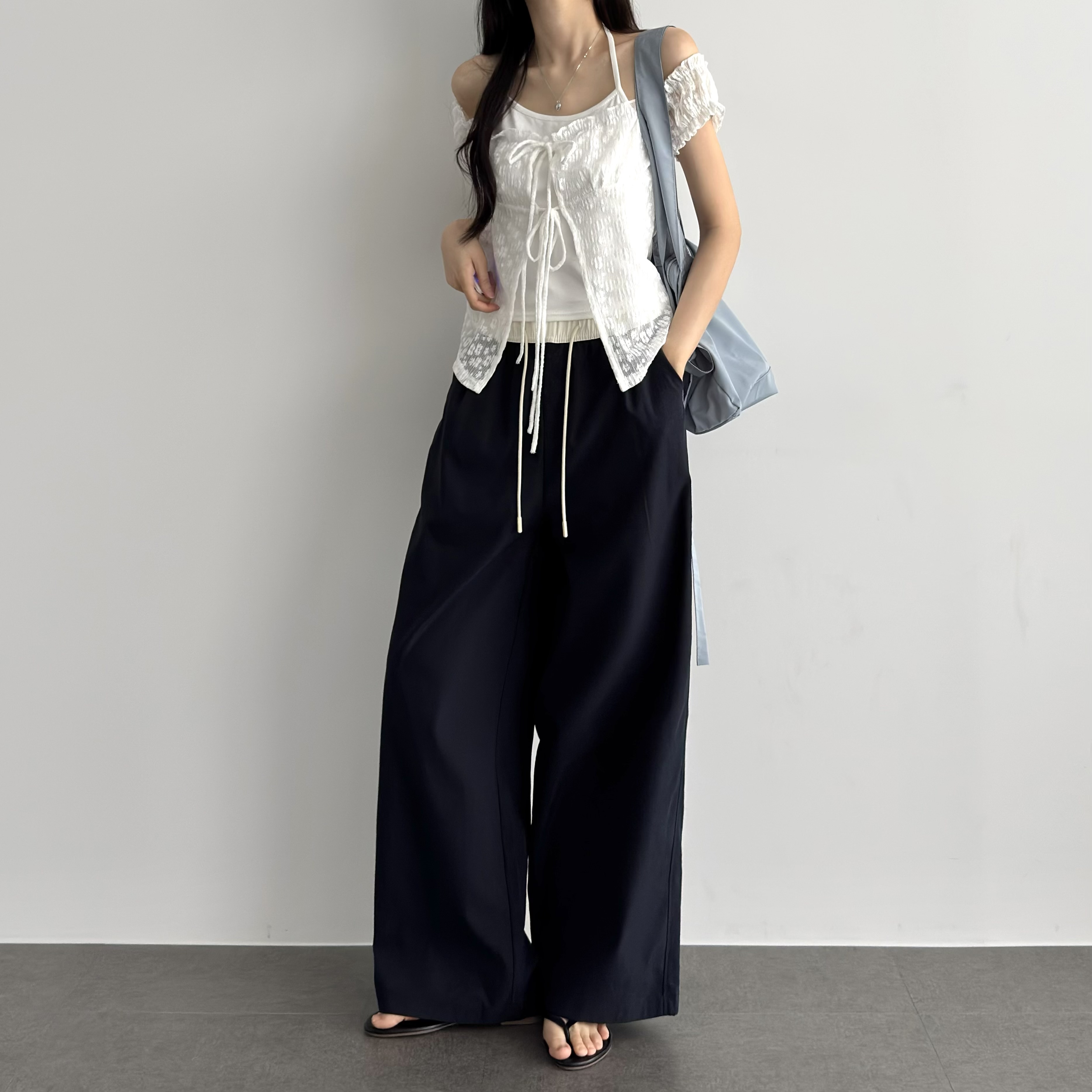 여성 여름 쿨링 냉장고바지 바스락 시어서커팬츠 - 상세 이미지 5