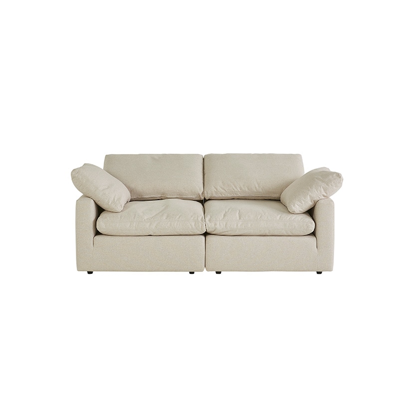 까사미아 캄포 구스30 슬림 소파 스툴미포함, 아이보리, 3인용