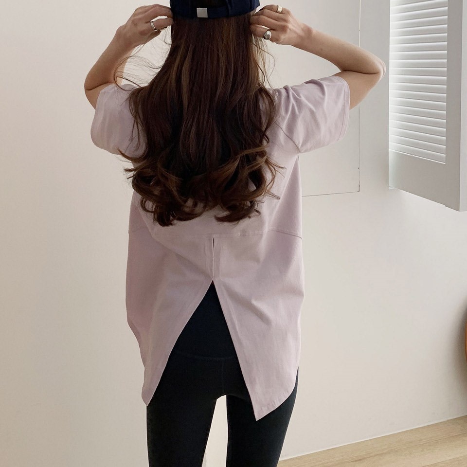 커브 필라테스 요가 커버업 티셔츠 필라테스복 반팔 요가복 상의 - 상세 이미지 4