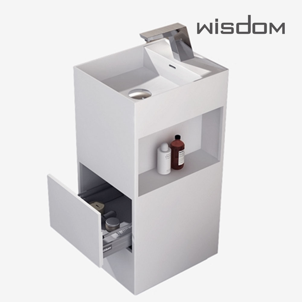위즈덤 WD38599 액상아크릴 스탠드 선반세면기 서랍세면대 (380) - 메인 이미지