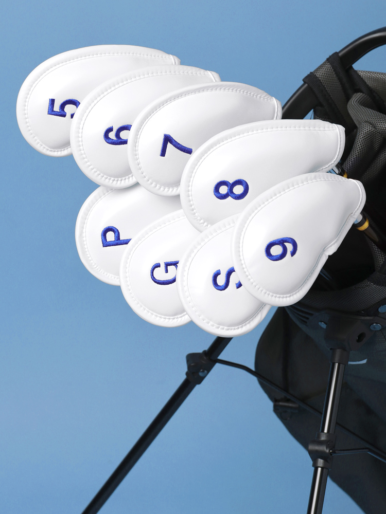 미즈노 골프 PU 아이언 헤드커버 8개세트 극세사 가죽 골프채 고급커버