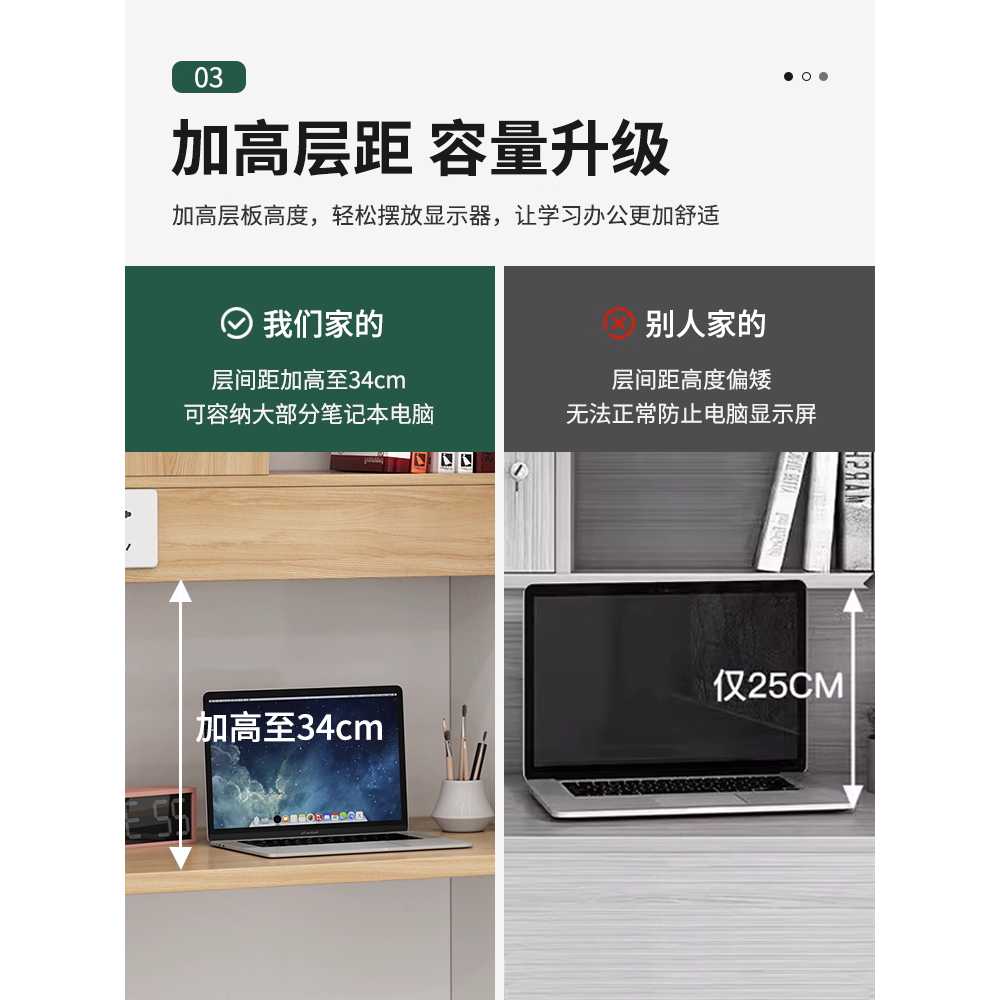 칸막이 독서실책상 집중력 공부방 1인 LED스탠드 학생 G형 120cm - 상세 이미지 4
