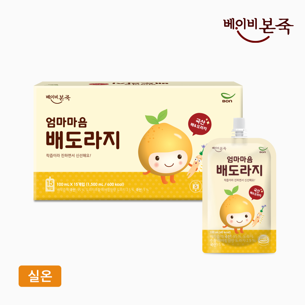 [베이비본죽] 100% 국내산 착즙 엄마마음 배도라지 (15팩x1박스) 1개