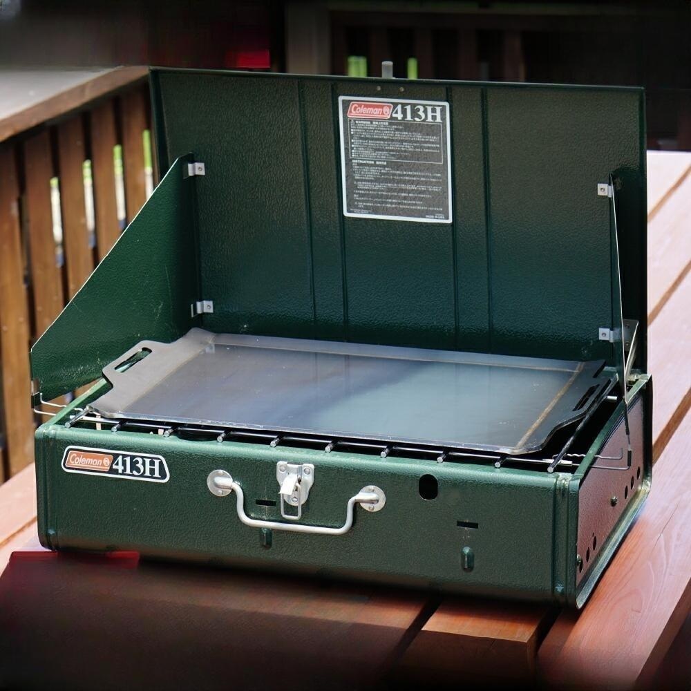 콜맨 413H 전용 무쇠 주철 철판 플레이트 캠핑 그리들