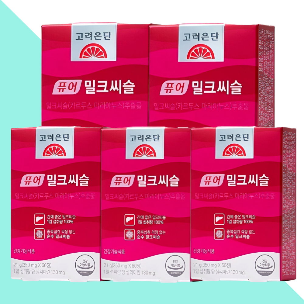고려은단 퓨어 밀크씨슬 간에좋은영양제 밀크시슬 60정X5개