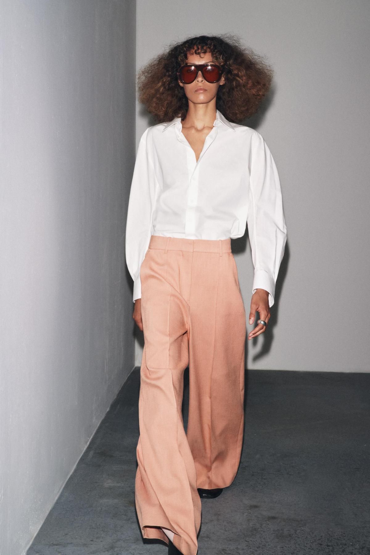 자라 미니멀 비스코스 블렌드 와이드 팬츠 8428/751 PASTEL PINK - 상세 이미지 3